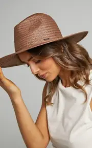 New BRIXTON Seaside Natural Straw Hat Size M/L #32928