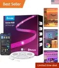 100ft Bluetooth RGB LED Strip Lights - App Control - Music Sync - 64 Scenes