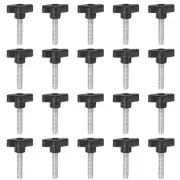 20pcs Wing Knobs M8 x 35mm Tee Stud Knob Thumb Screw Hand Clamping Handle Black