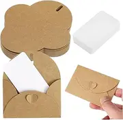 FOYTOKI 60 Set of Love Buckle Envelopes Paper and Cards for Wedding Greeting Letter Mailing Thanksgiving Occasions