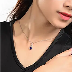 台灣の現貨 斯里蘭卡 1克拉 紅寶石 藍寶石 奧地利水晶 項鏈 藍剛玉 紅璧璽 項鍊