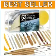 Versatile 53-Piece Sculpting Tools for Pottery & Clay – Storage Box Included