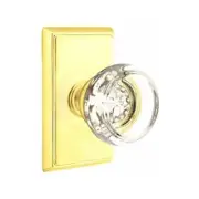 Emtek 8221GTUS3NL Privacy, Rectangular Rosette Georgetown Knob Unlacquered Brass
