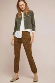 Sanctuary x Anthropologie Animal Leopard Print Zip Ankle Pants Size XS NEW $120