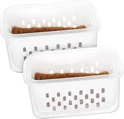 VINTORKY Small Plastic Plant Pots 2 Soilless Sprouting Trays for Easy Plant Growth Monitoring