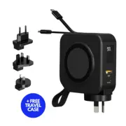 Portable 6 in 1 Universal Wireless Travel Charger & Snap Adapter for AU/US/UK/EU