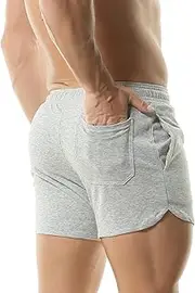 [GENEMEN] Mens Cotton Running Shorts 3" Summer SweatShorts