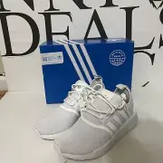 Adidas NMD R1 Boost Women's 9.5 Men's 8.5 Running Sneakers Triple White GX831