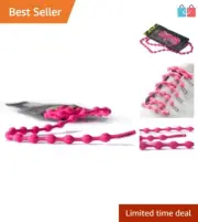 Flamingo Pink Elastic Shoelaces - Ultimate No-Tie Comfort & Customized Fit, 20in