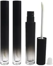 TENOL Set of 5 Lip Gloss Containers for Refillable Lip Products, Black+Clear, 6 Pcs