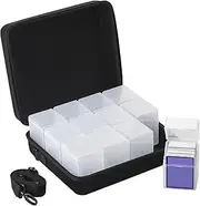 Brappo Deck Box with Carrying Case. Deck Boxes for MTG, TCG, Sports Cards.Set includes 12 packs of Card Deck Storage Boxes. Holds up to 2400 cards.(No Cards) (Clear, 12 pack)