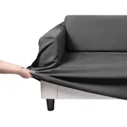Home Living Premium Faux Suede Charcoal 3 Seater Couch Sofa Cover