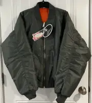 Rothco MA-1 Flight Jacket Tactical Bomber Coat XL Reversible Orange Air Force