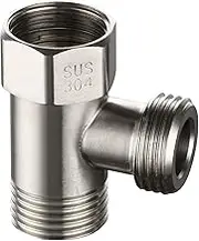 Ciencia 3-Way Tee Connector Pex Tee 304 Stainless Steel T Adapter G 1/2 T Valve for Bidet, Sprayer, SBA020A