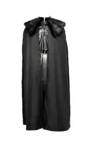 Game of Thrones Jon Snow Costume Cosplay Outfit Cloak Fur Collar Halloween