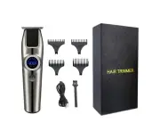 Rechargeable Hair Trimmer 0mm for Men Electric Hair Clipper Beard Hair Cutting Machine Edge Trimming Shaver Beard - Silver