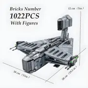 1022-Piece The Justifier Spaceship Building Blocks Set - Compatible with Blocks