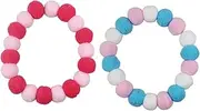 Totority 2Pcs Pet Collar with Plush Ball Ornaments Elastic Lightweight Design for Cats and Puppies for Daily Wear and Pet Dress Up