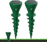 2-Pack Solar Powered Ground Mole Repeller - IP65 Waterproof Ultrasonic with Eccentric Motor Vibration - Solar Charging Animal for Gardens, Farms & Lawns