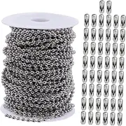 [GAXIRE] 1Set Stainless Steel Ball Chain with Connectors DIY Necklace Chain for Ceiling Fan Extensions and Craft Projects