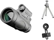 12X50 Monoculars BAK4 Prism Portable HD Monocular Telescope Lighted Telescope for Birdwatching Hiking Monocular with Tripod Stand and Mobile Phone Holder