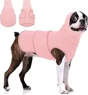 KOESON Dog Calming Hoodie, Pet Thunder Jacket with Ear Wrap, Breathable Dog Anti-Anxiety Vest for Thunder, Fireworks, Travel, Separation, Comfort Pet Anxiety Relief Wrap, Pink XS