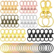 120pcs Key Chain Clip Hooks, Swivel Clasps Lanyard Snap Hook with Key Rings, ...