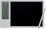 Electronic Digital Calendar with 9.5 inches LCD Writing Tablet Memo Board and Stylus, Time&Day&Temperature&Humidity Display for Office Student Home Work, White