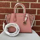 Michael Kors Avril Small Top Zip Satchel Shoulder Crossbody Bag MK Pink Rose MK