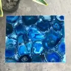 18" x 15" Agate Side Corner Table Top Unique Natural Stone Design Decor