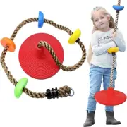 Climbing Rope Ladder Kids Tree Swing with Hanging Strap Kids Disc Swing Seat Set