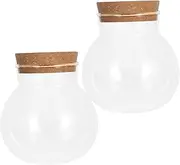 ibasenice 2pcs Transparent Glass Hydroponic Vases Plant Propagation Containers for Indoor Plants Compact Flowerpots for Office Desk Decor Versatile Planters