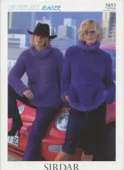 Sirdar Knitting Pattern 5853 Snowflake Glacier Sweaters 32"-42"