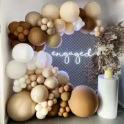 Birthday Party Supplies Retro Coffee And Apricot Balloon Arch Garland Kit-122pcs