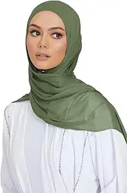[Janisramone] Premium Hijab Scarf for Women, Modal Hijab Head Scarf for Women, Namaz Cotton Jersey Scarf Hijab, Islamic Clothes, Soft Plain Muslim Scarf for Prayer