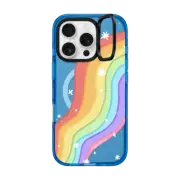 iPhone 16 Pro Impact Ring Stand Case MagSafe Compatible Rainbow Doodle by DoodleGems