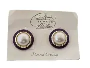 NOC Park Lane Faux Pearl and Lucite Post Pierced Earrings
