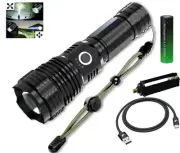 Rechargeable Tactical Bright Flashlights,Super Bright High Power 990000LM,5 M...