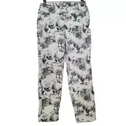 NWT Philosophy Bengaline Pull-up Pant Capri Small Black White Mountain Scene