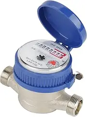 Cold Water Meter,Flow Meter Water Flow Meter, 15mm 1/2 inch Cold Water Meter with Fittings for Garden & Home Usage,High Stability and Convenient Operation