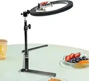 Overhead Phone Mount with Light | Adjustable Selfie Tripod Stand with Phone Bracket | Recording Equipment for Vlogging, Cooking, Live Streaming, Photo & Video Content