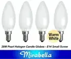 4 x 28W Pearl E14 Candle Shaped Light Globes Bulbs Lamps Small Screw SES Halogen