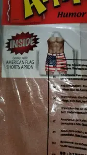 Attitude Aprons Fully Adjustable American Flag Shorts 4th of July Apron Men Fun