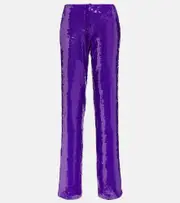 [LaQuan Smith] LaQuan Smith Sequined wide-leg pants AU 10 purple