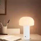 - LED Mushroom Table Lamp 3 Color Dimmable Touch Lamp USB Rechargeable (White)