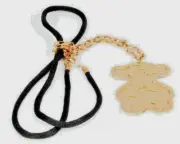 Teddy Bear Necklace Rose Gold Silver Stainless Steel cord 30" statement nice New