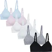 [VeaRin] 6 Pack Wireless Padded Starter Bras for Teens Girls