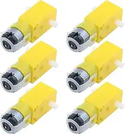 Antrader Gear Motor Dual Shaft 3-6V TT Motor for Arduino Smart Car Robot Pack of 6, Yellow