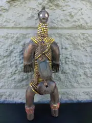 African Fali Fertility Beaded Doll Phallic From Cameroon 11"×5÷×4