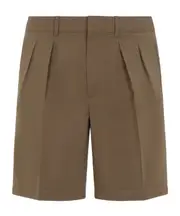 Tom Ford Fluid Poplin Tailored Shorts 33,IT50,IT48 CHESTNUT